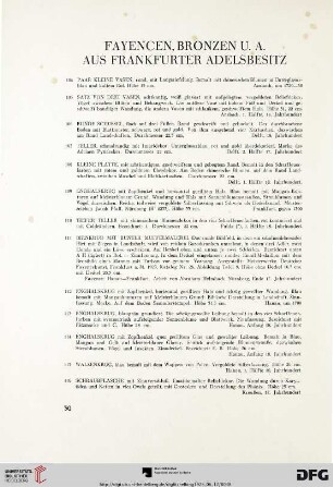 Fayencen, Bronzen u.a. aus Frankfurter Adelsbesitz (Nr. 104-135)