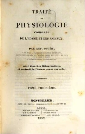 Traité de physiologie comparée de l'homme et des animaux, 3
