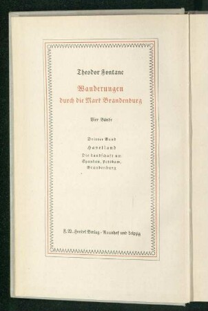 Bd. 3: Havelland : die Landschaft um Spandau, Potsdam, Brandenburg