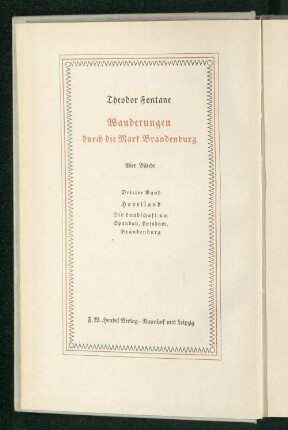 Bd. 3: Havelland : die Landschaft um Spandau, Potsdam, Brandenburg