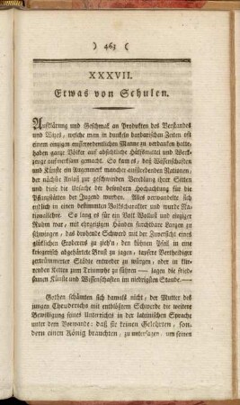 XXXVII. Etwas von Schulen.