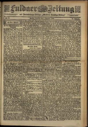 Erste Ausgabe vom Samstag, den 01. Dezember 1900.