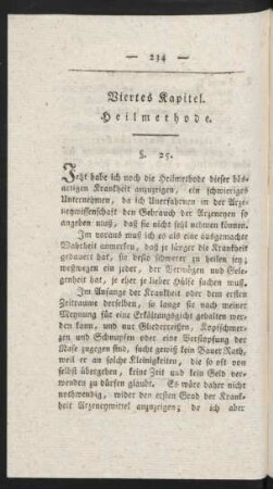 Viertes Kapitel. Heilmethode.