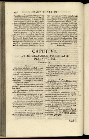 Caput VI. De Imperatoriæ Potestatis Plenitudine.