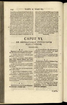 Caput VI. De Imperatoriæ Potestatis Plenitudine.
