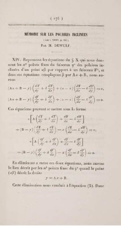 Mémoire sur les polaires inclinées.