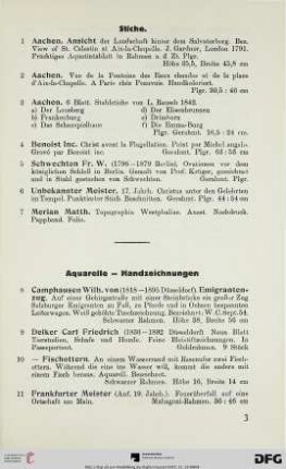 Aquarelle – Handzeichnungen (Nr. 8-19)