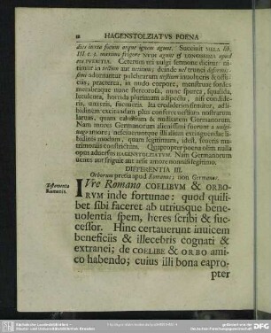 Differentia III. Orborum pretia apud Romanos, non Germanos