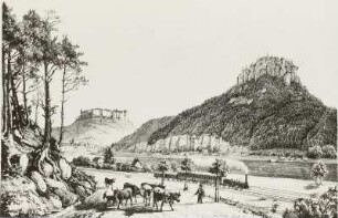 Sächsische Schweiz, Böhmische Eisenbahn, Litho.