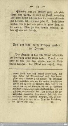 Von den blos durch Kreuzen veredelten Heerden