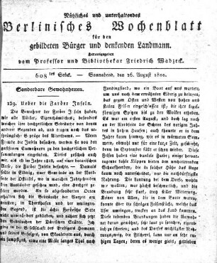 608tes Stueck, Sonnabend, den 26. August 1820