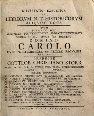 Diss. exeg. in librorum N. T. historicorum aliquot locos, [1]