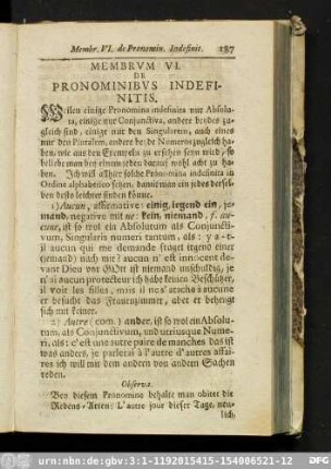 Membrum VI. De Pronominibus Indefinitis.