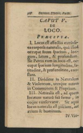 Caput V. De Loco.