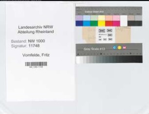 Entnazifizierung Fritz Vomfelde, geb. 06.08.1900 (Bankprokurist)