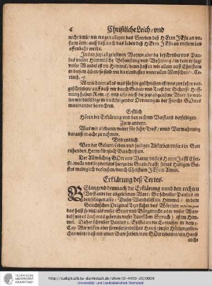 Erklärung deß Textes.