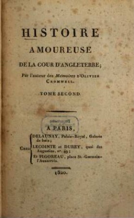 Histoire amoureuse de la cour d'Angleterre, 2. 244 S.
