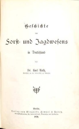 Geschichte des Forst- und Jagdwesens in Deutschland