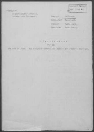 Fellbach: Pfarrbericht 1932