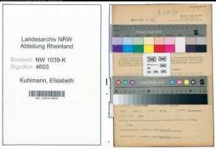 Entnazifizierung Elisabeth Kuhlmann , geb. 19.05.1895 (Angestellte)