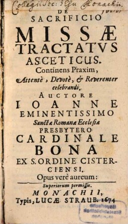 De sacrificio missae tractatus