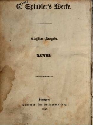 C. Spindler's Werke, 97. Winterbuch ; 1