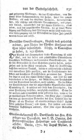 Glaubensbekenntniß Sr. Durchlaucht des Hrn. Erbprinzen von Darmstadt.