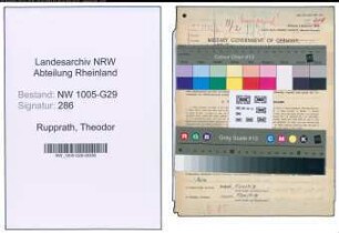 Entnazifizierung Theodor Rupprath , geb. 28.01.1891 (Bahnsekretaer)
