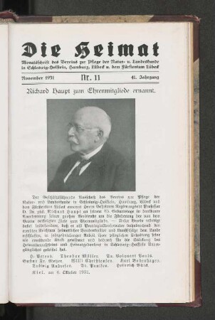November 1931, Nr. 11, 41. Jahrgang