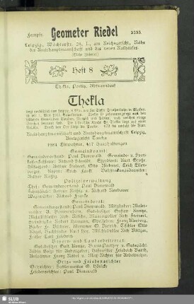 Heft 8. Thekla, Portitz, Abtnaundorf