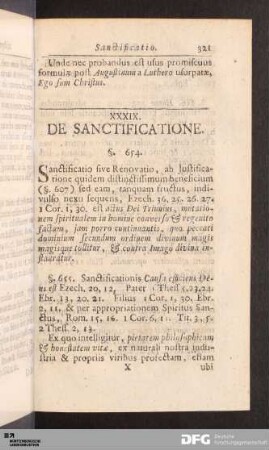 XXXIX. De Sanctificatione.