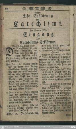 Folget Die Erklärung des Catechismi