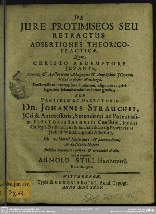 De iure protimiseos seu retractus adsertiones theorico-practicae