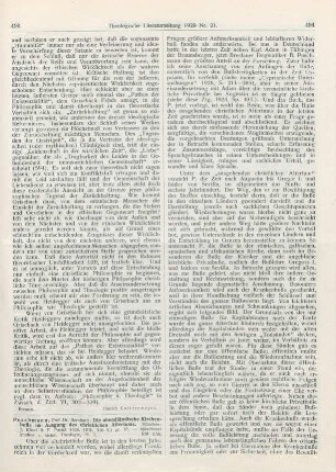493-497 [Rezension] Poschmann, Bernhard, Die abendländische Kirchenbuße im Ausgang des christlichen Altertums