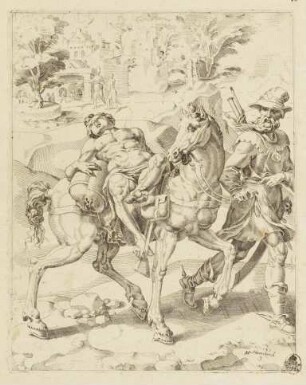 Der Samariter bringt den Verwundeten in eine Herberge, Blatt 3 aus der Folge "Der barmherzige Samariter"
