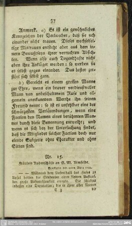 Nr. 15. Fräulein Rudenschöld an G. M. Armfeldt. Stockholm den 12ten März 1793