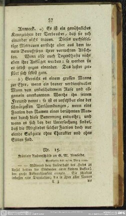 Nr. 15. Fräulein Rudenschöld an G. M. Armfeldt. Stockholm den 12ten März 1793