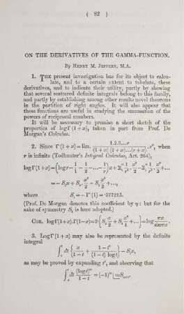 On the derivatives of the gamma-function.