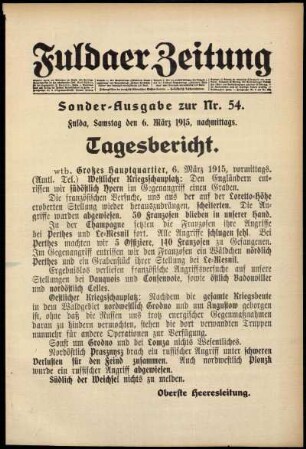 Zweite Ausgabe vom Samstag, den 06. März 1915.