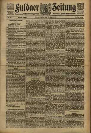 Erste Ausgabe vom Freitag, den 07. April 1911.