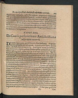 Caput XXIII. De Causa persecutionis Antichristianae adiuvante externa.