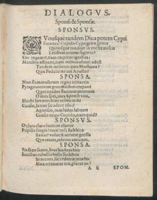 Dialogus. Sponsi & Sponsae.