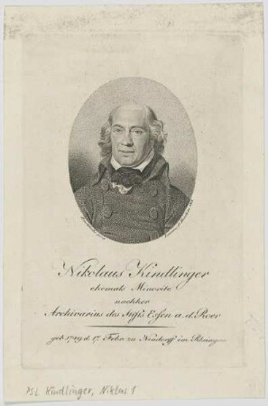 Bildnis des Nikolaus Kindlinger
