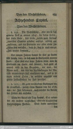 Achtzehendes Capitel. Von den Wechselfiebern