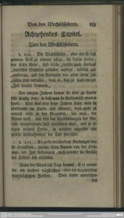 Achtzehendes Capitel. Von den Wechselfiebern