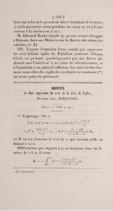 Identité de deux expressions du reste de la série de Taylor.