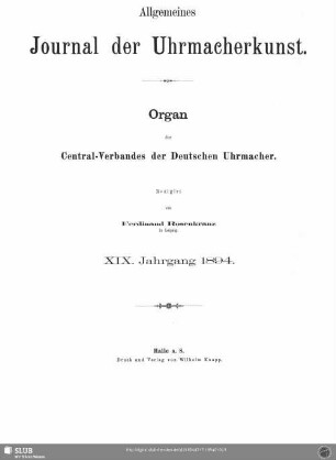 19.1894: Allgemeines Journal der Uhrmacherkunst
