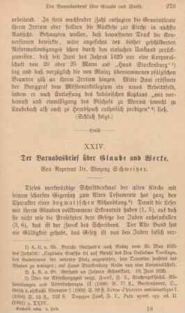 273-304 Der Barnabasbrief über Glaube und Werke