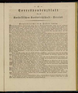 Correspondenzblatt des Kurhessischen Landwirthschaft-Vereins