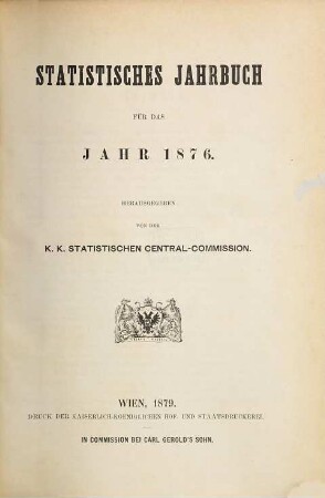 Statistisches Jahrbuch : für das Jahr ..., 1876 (1879)